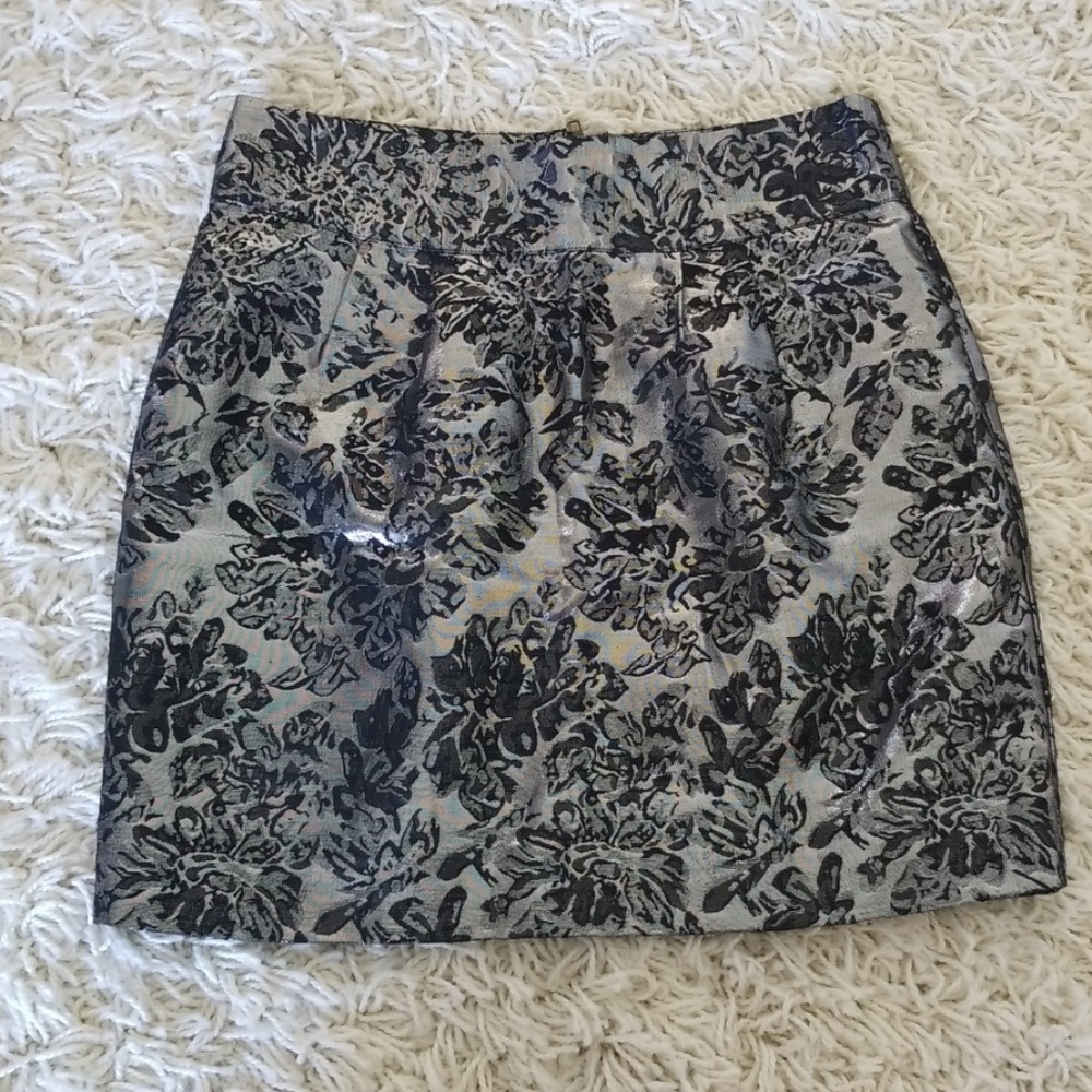 Black and silver silence + noise mini skirt